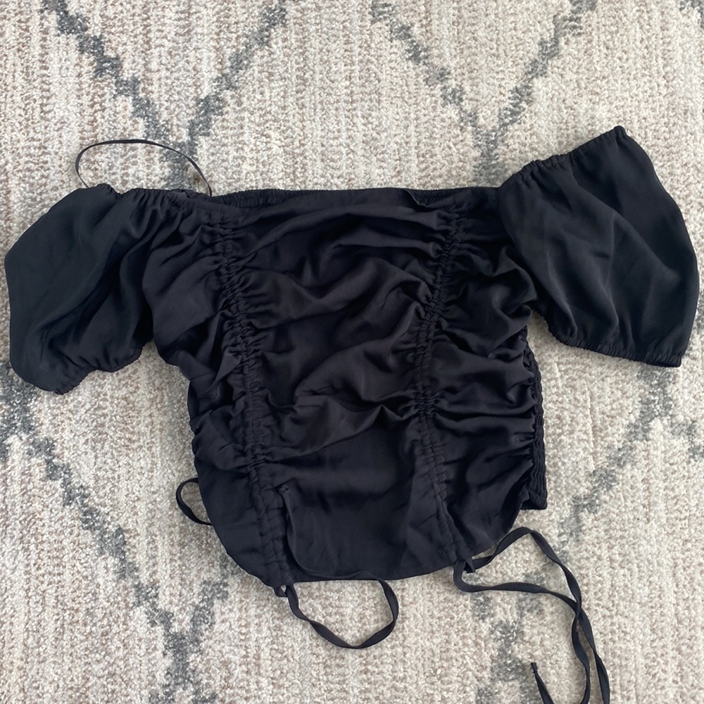 Black Ruched Top - Picture 3 of 3